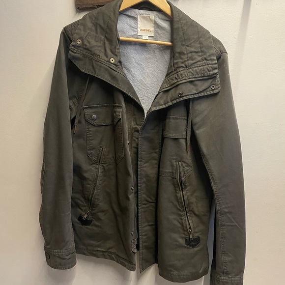 Diesel Moto Jacket - Dark Olive/Khaki Green - Picture 4 of 5
